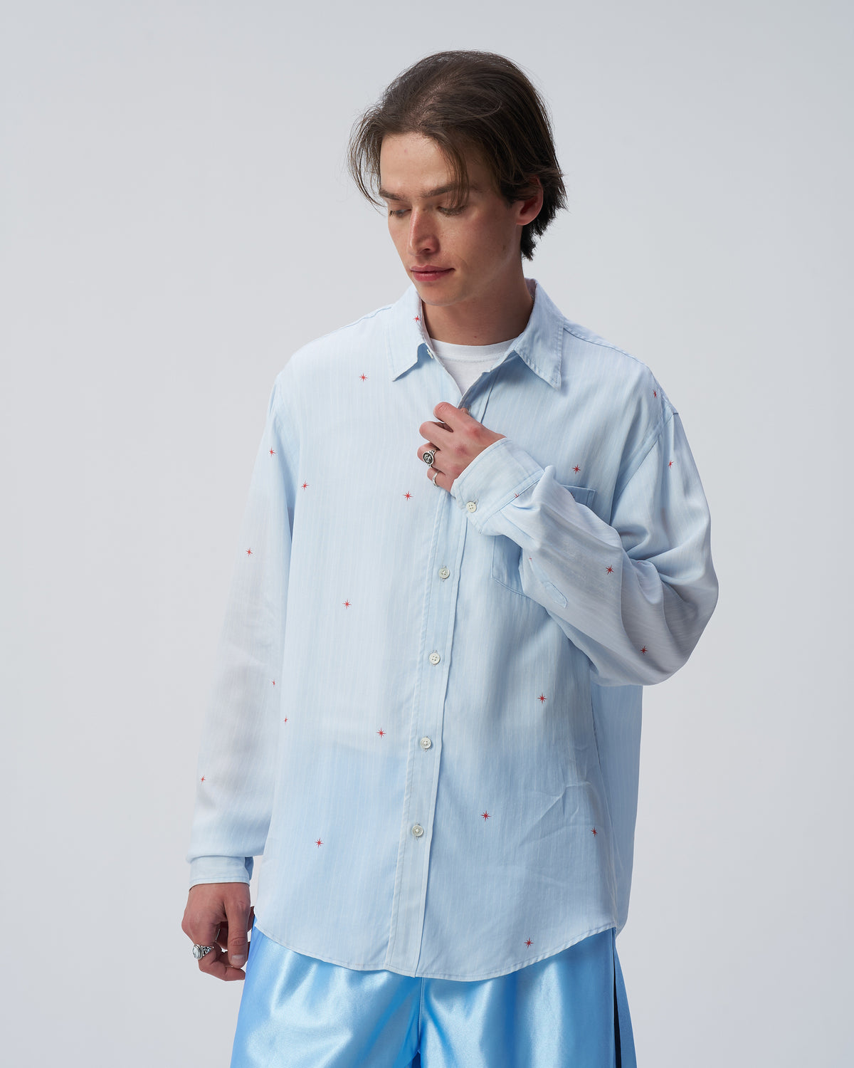Printed Sparkle Striped Shirt