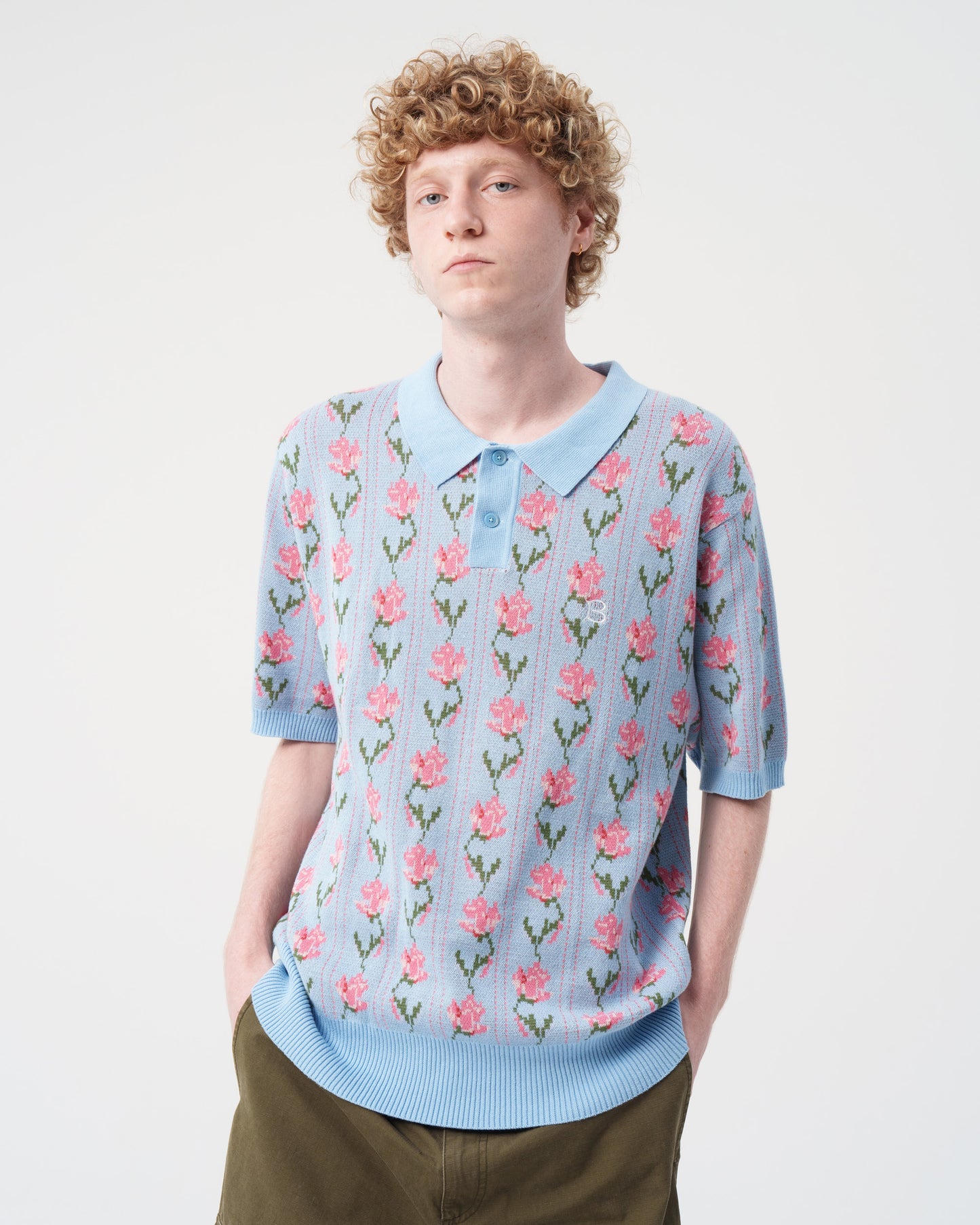 Flower S/S Knit Polo
