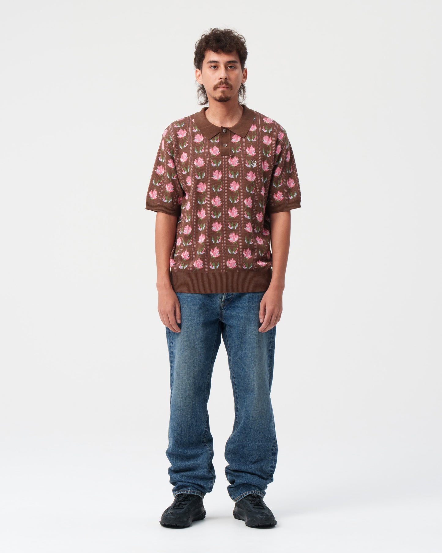 Flower S/S Knit Polo