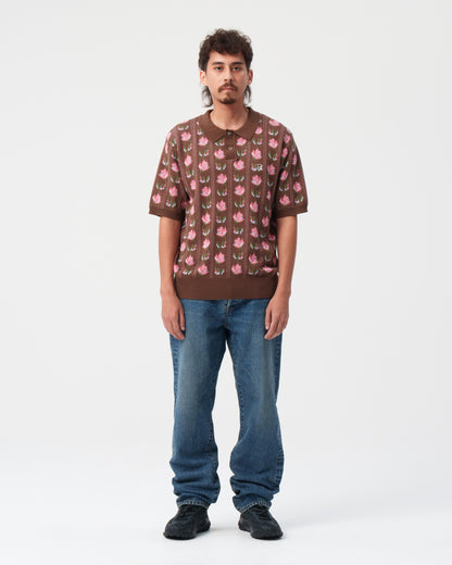Flower S/S Knit Polo