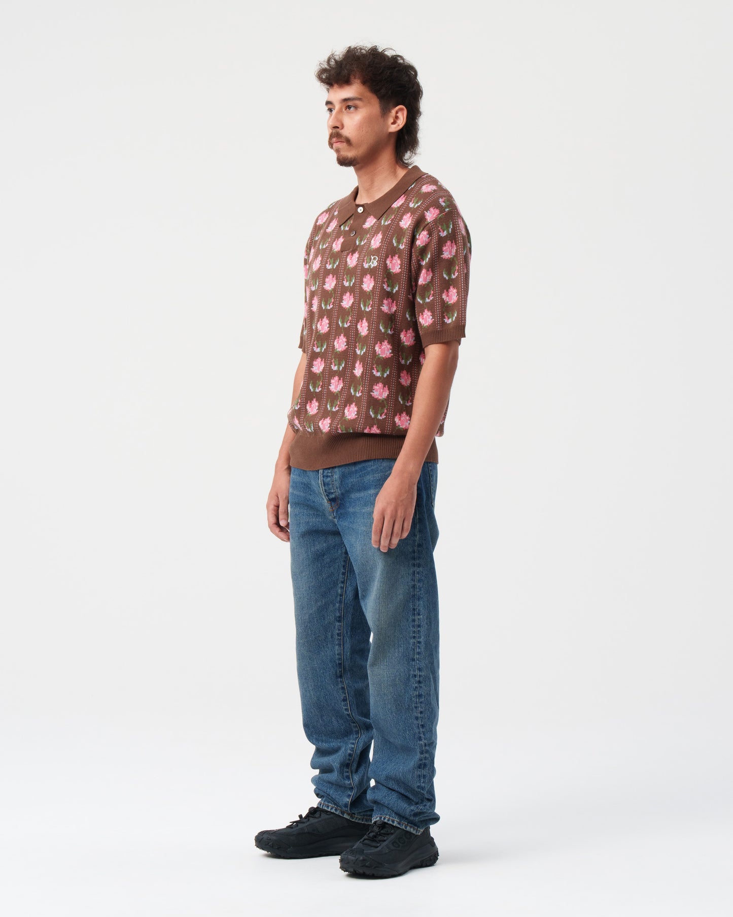 Flower S/S Knit Polo