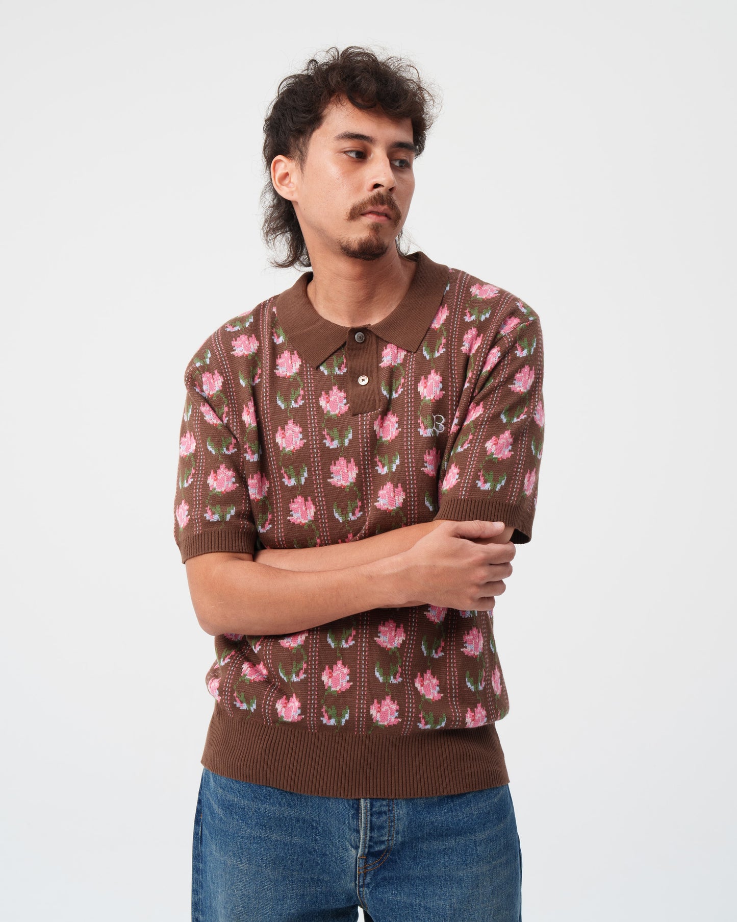 Flower S/S Knit Polo