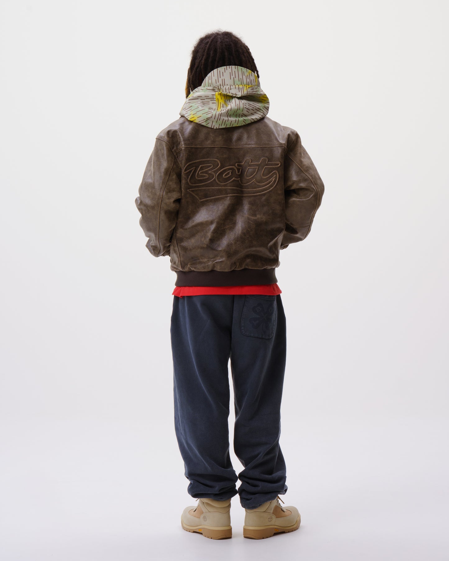 Script Logo Cracked Leather Jacket