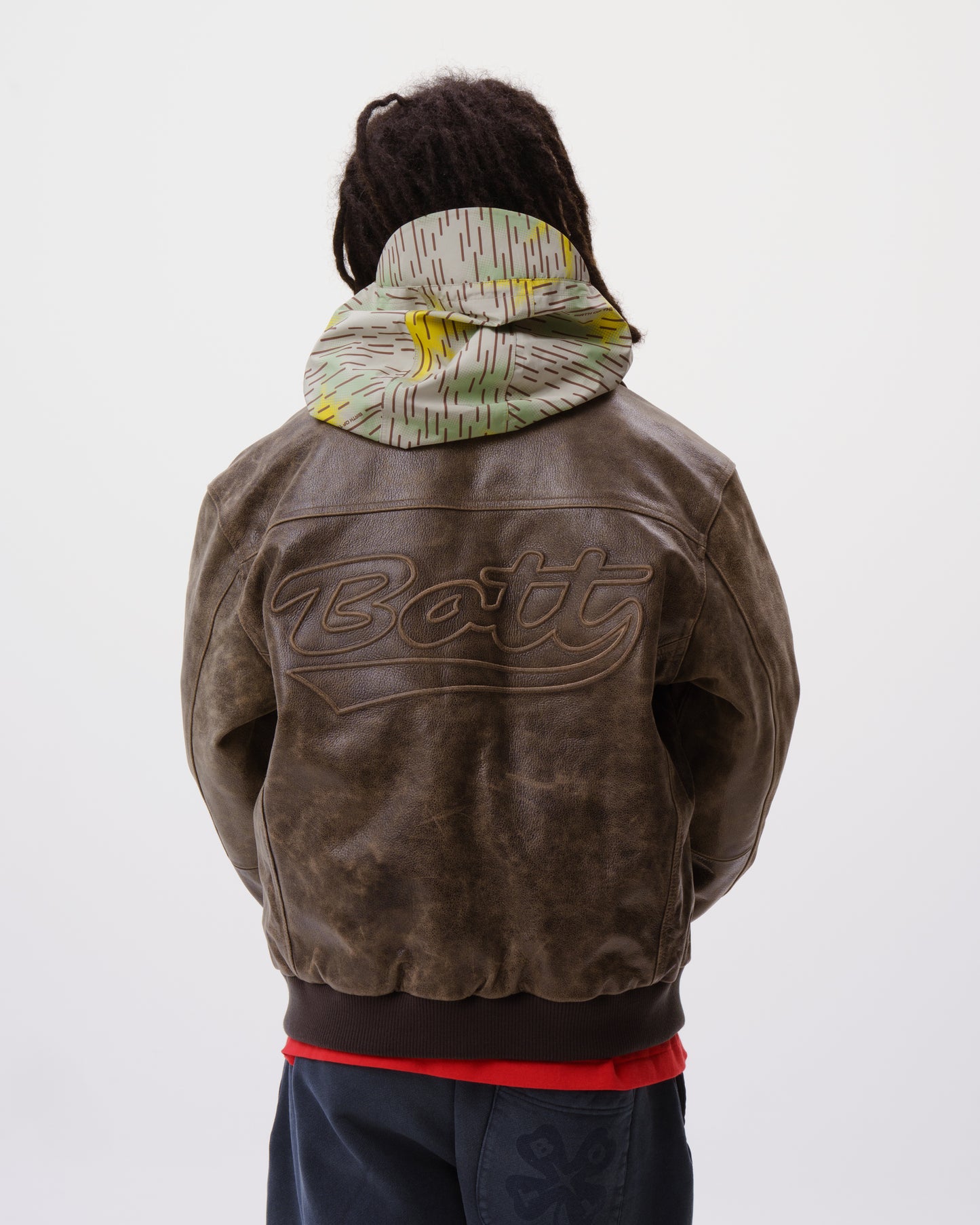 Script Logo Cracked Leather Jacket