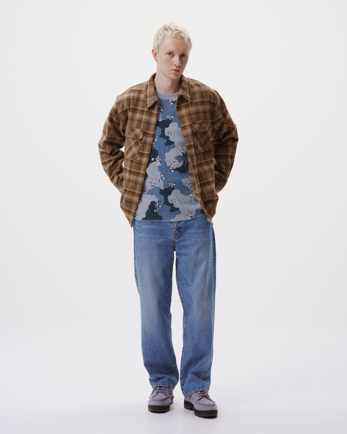 Zip-Up Flannel Shirt