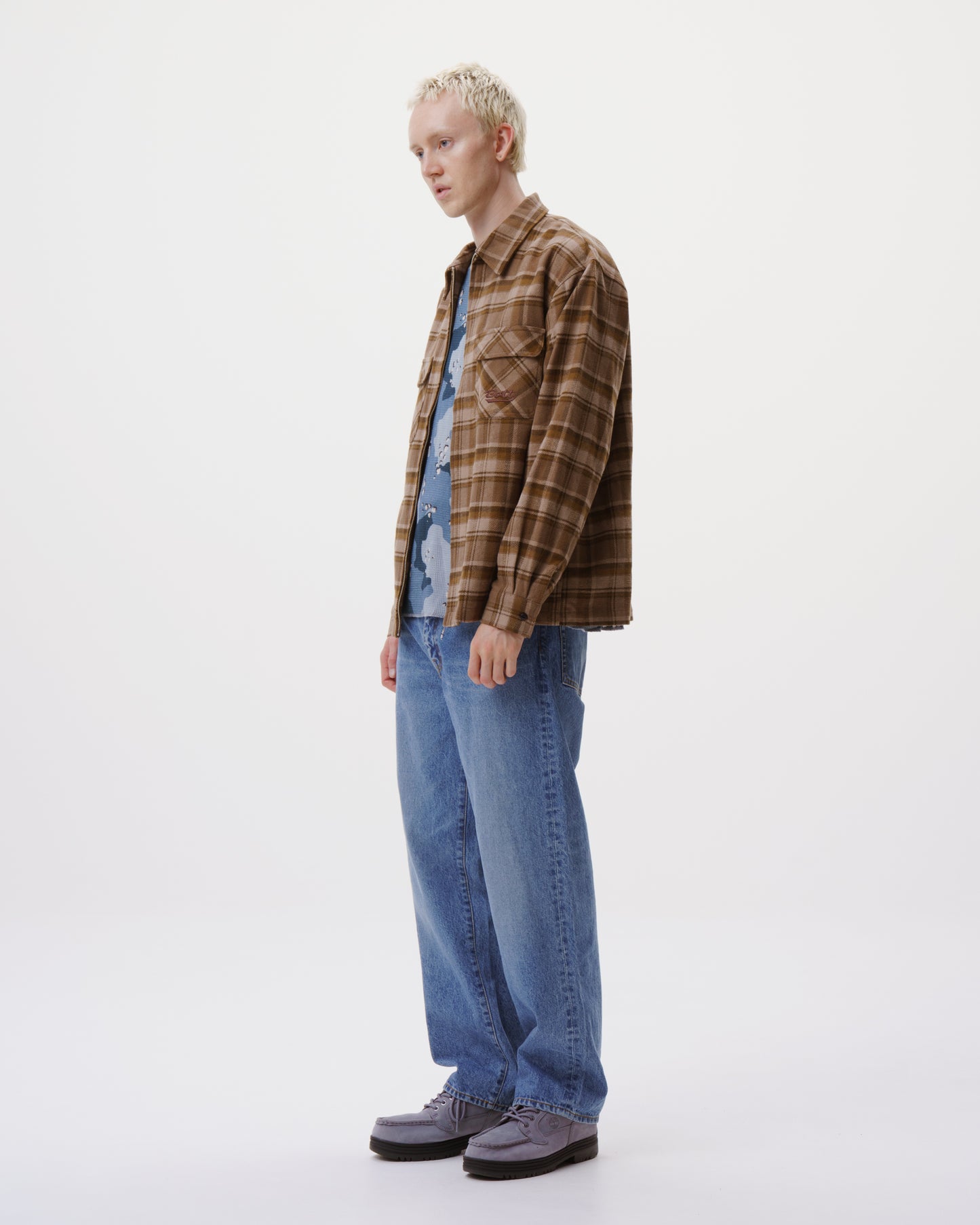 Zip-Up Flannel Shirt