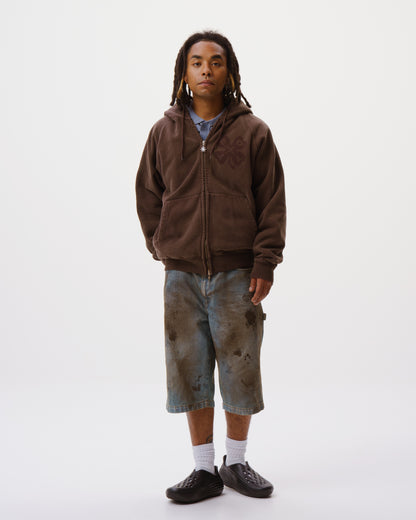 Washed Lucky Logo Zip Hoodie