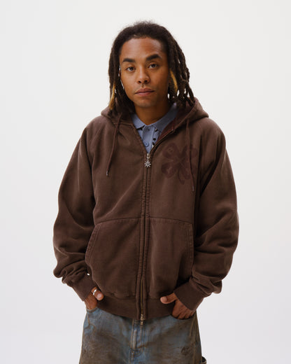 Washed Lucky Logo Zip Hoodie