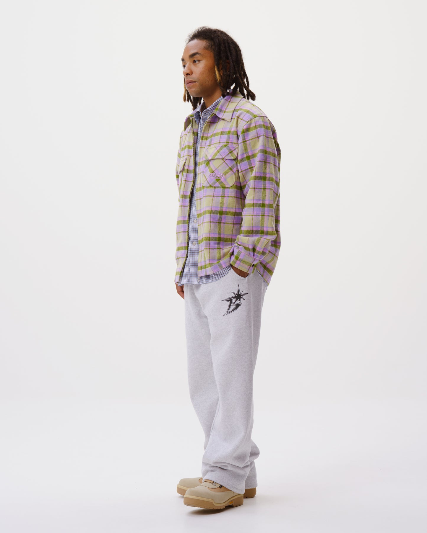 Zip-Up Flannel Shirt