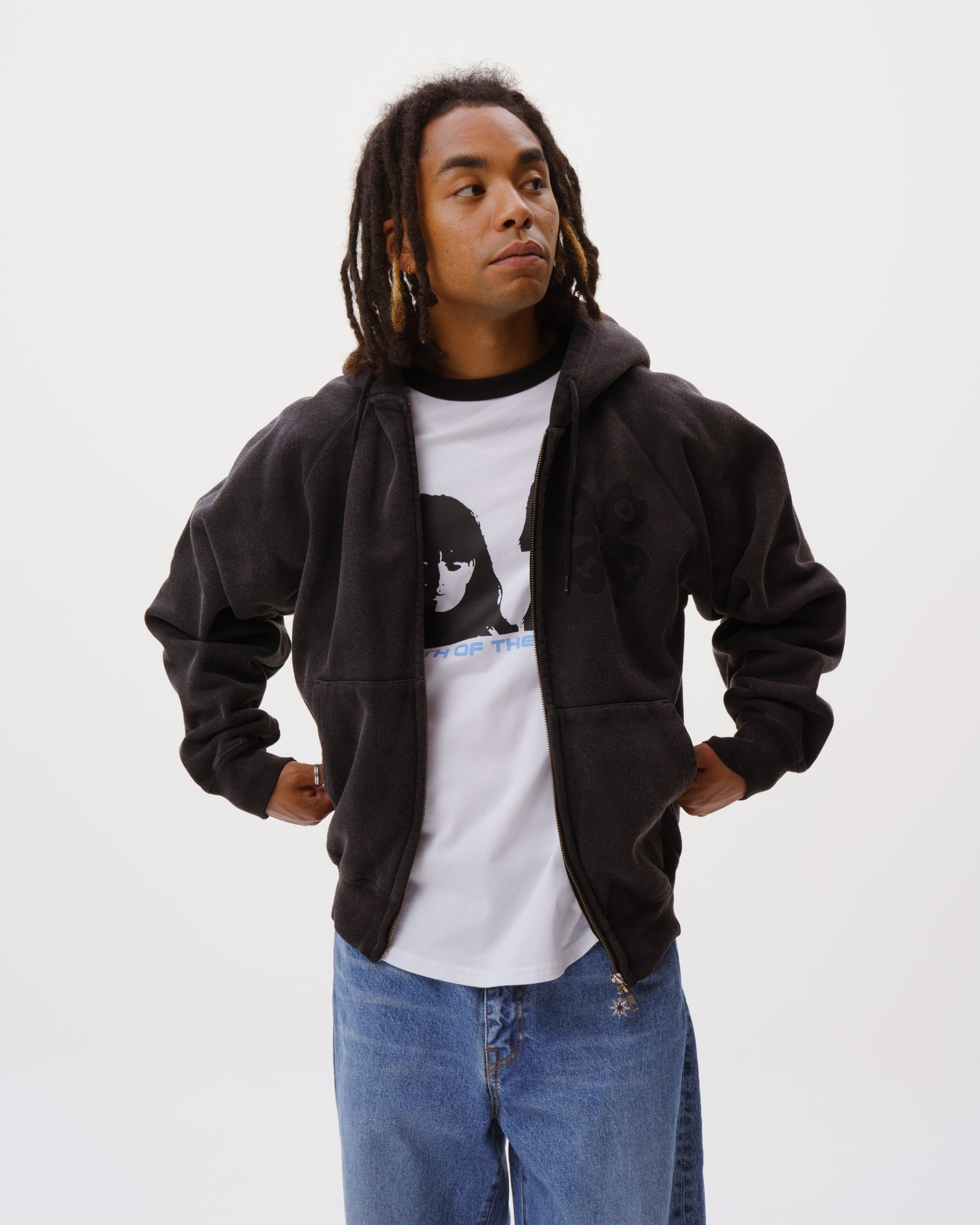 Washed Lucky Logo Zip Hoodie – BoTT