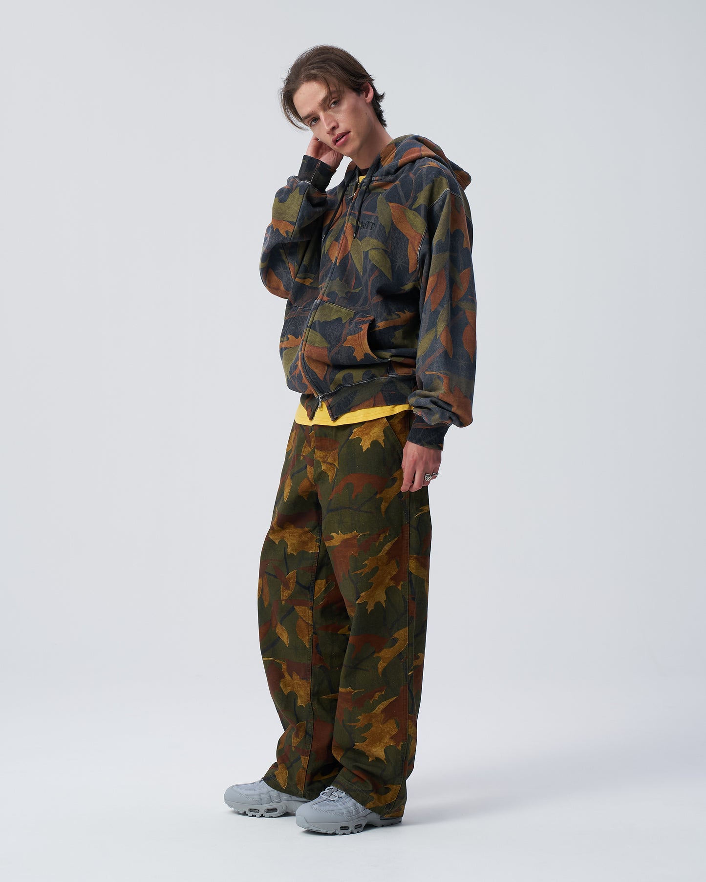 Washed Tree Camo Zip Hoodie
