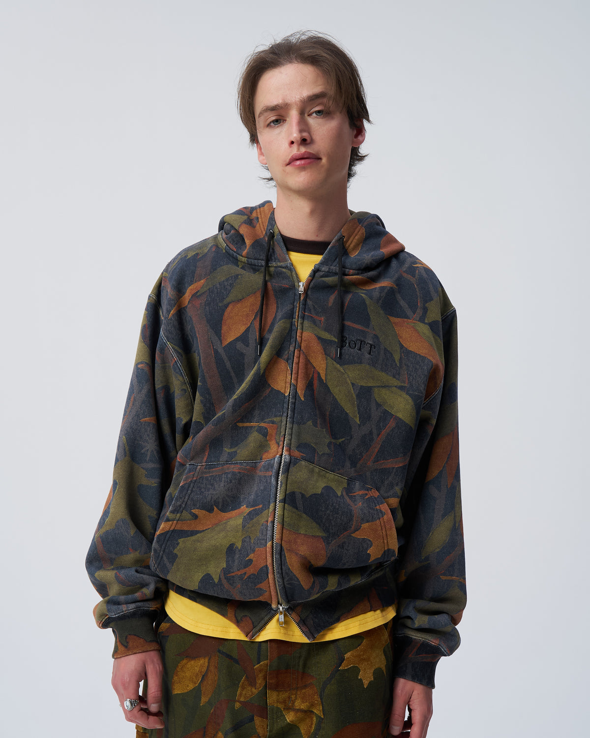 Washed Tree Camo Zip Hoodie