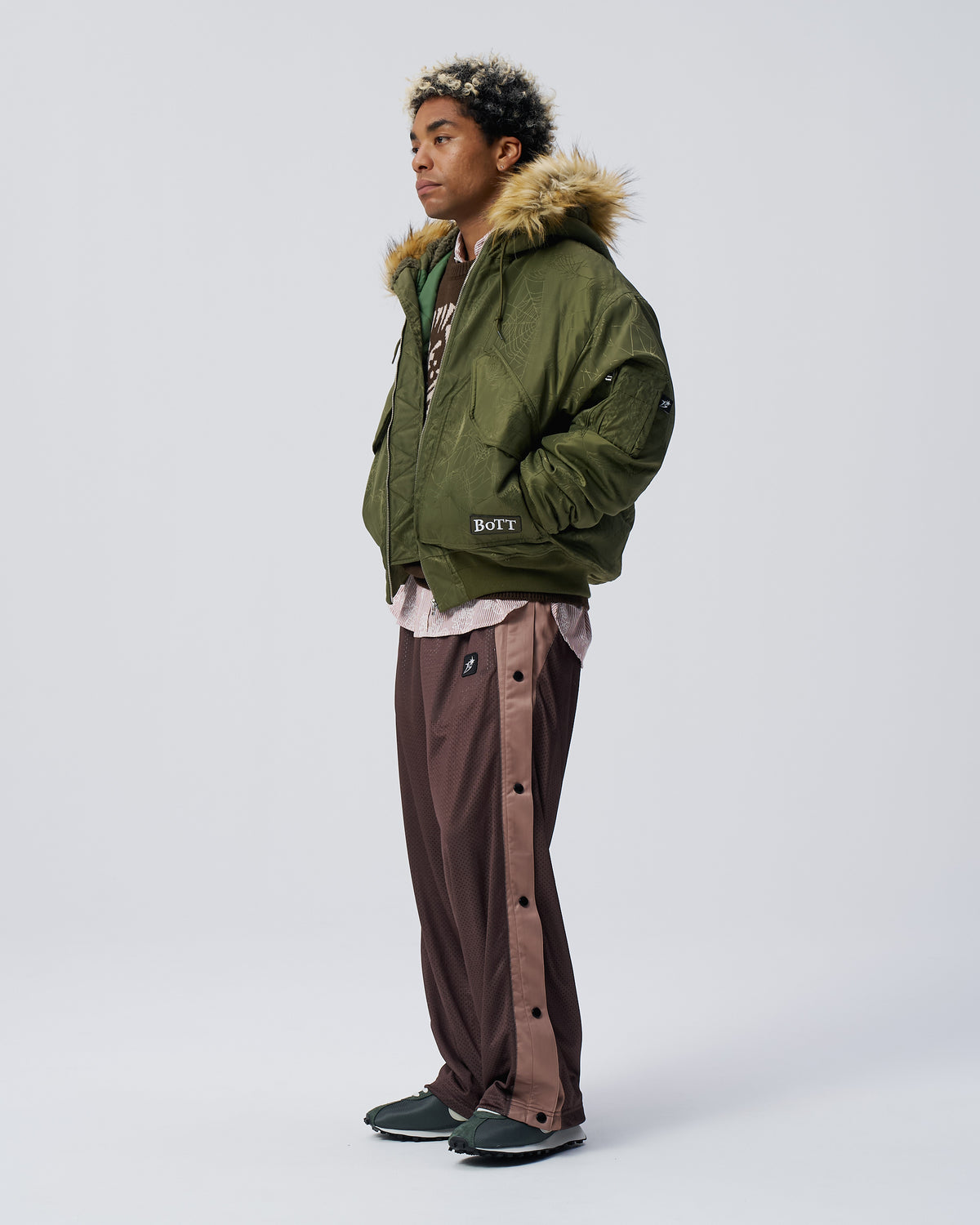 Hooded Jacquard Bomber Jacket