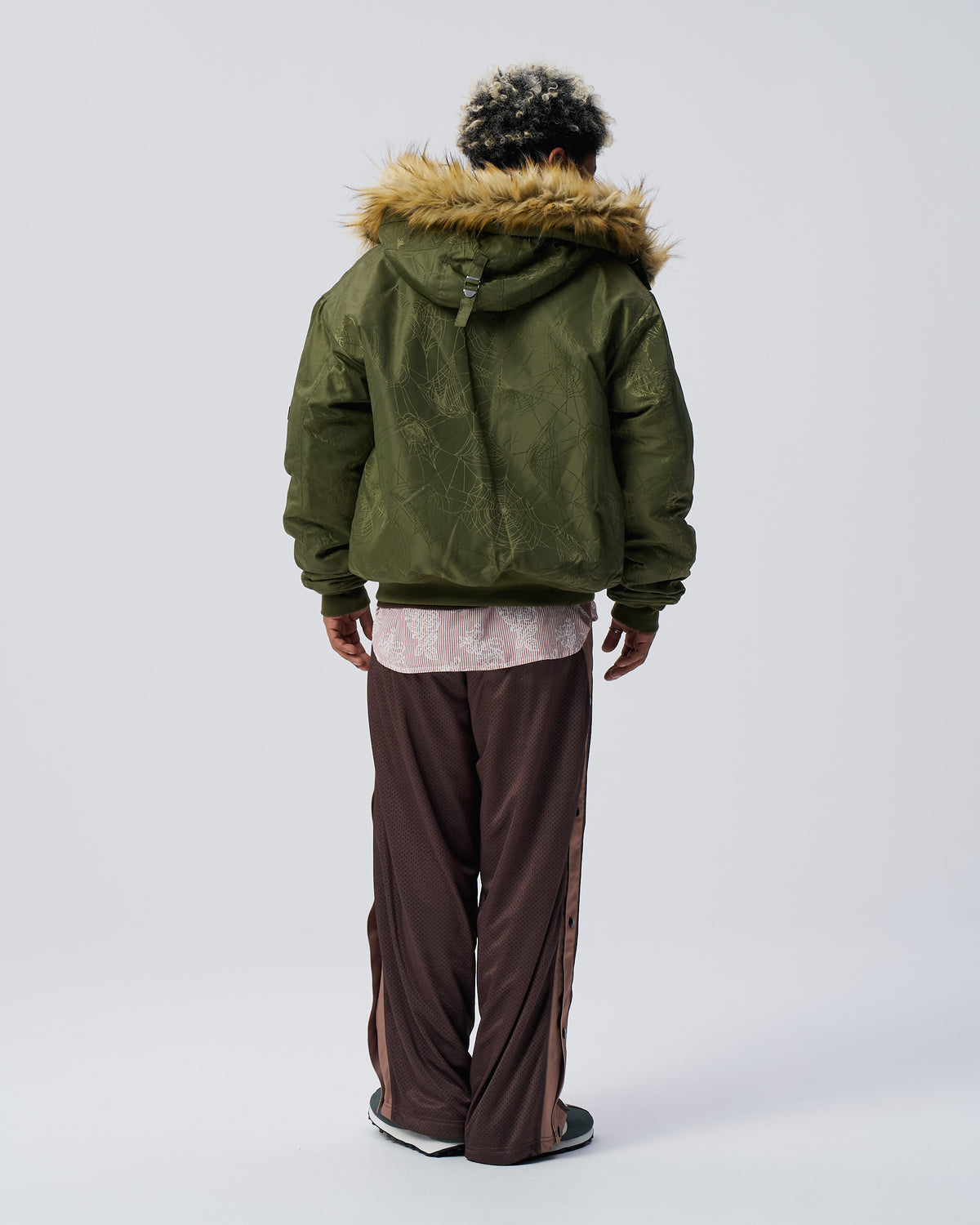 Hooded Jacquard Bomber Jacket
