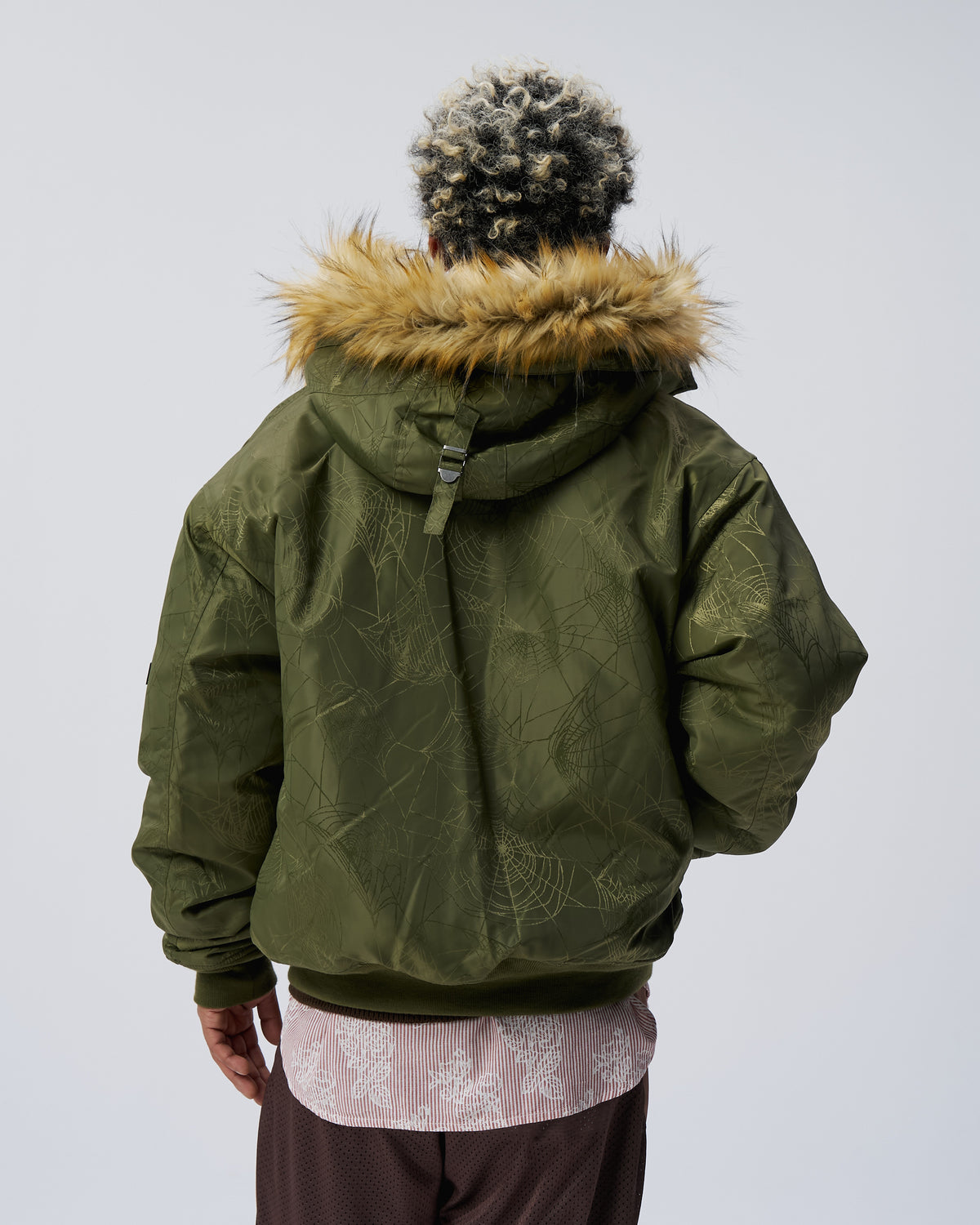Hooded Jacquard Bomber Jacket
