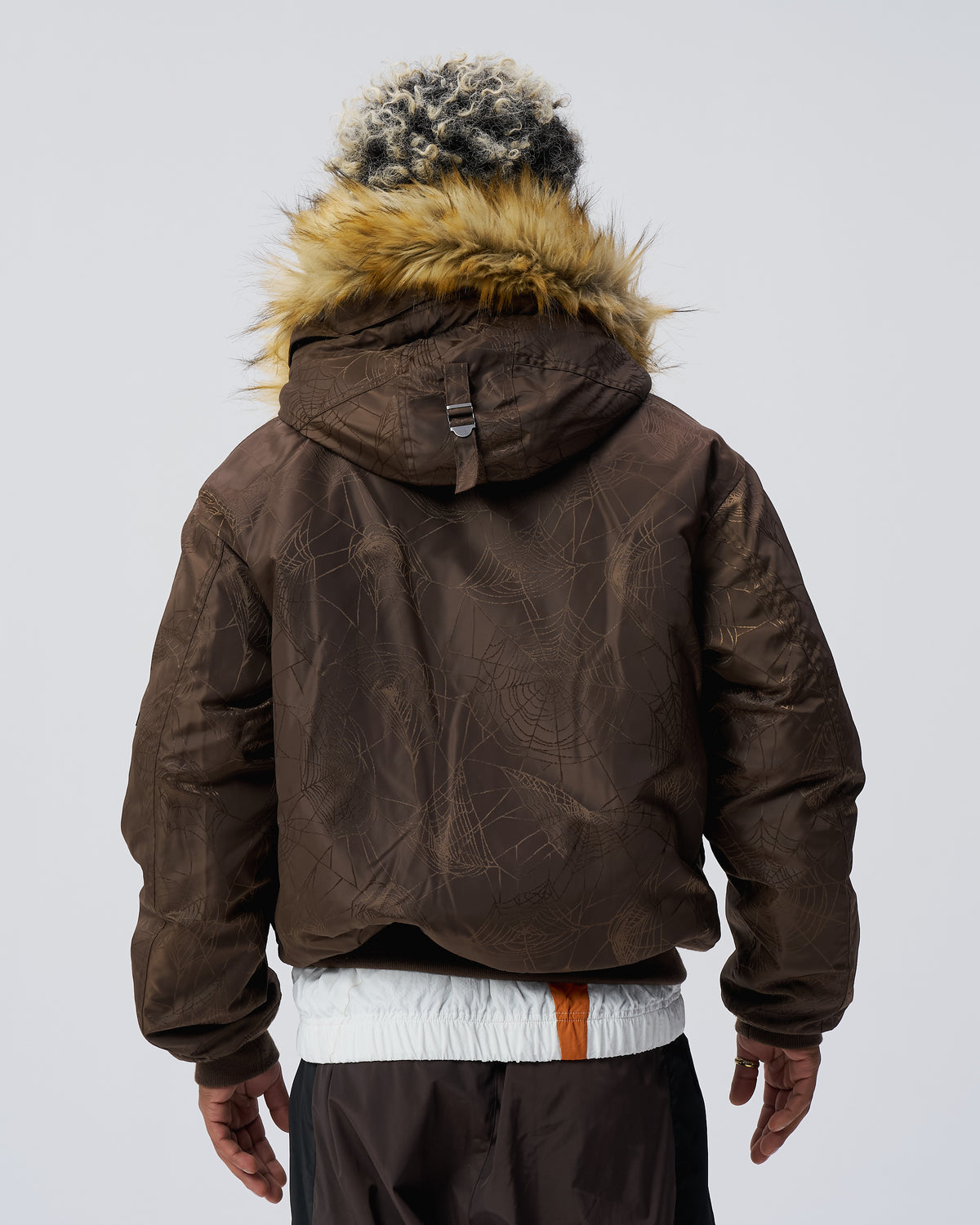 Hooded Jacquard Bomber Jacket