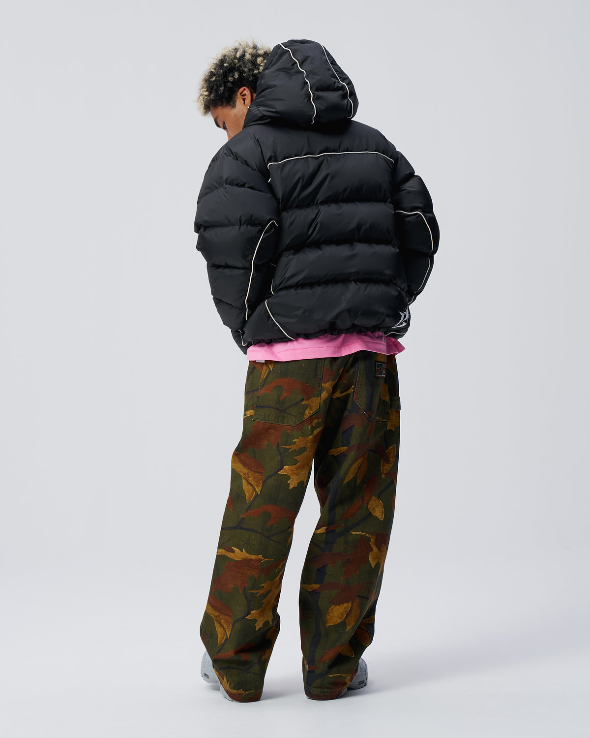 B Logo Hooded Down Jacket
