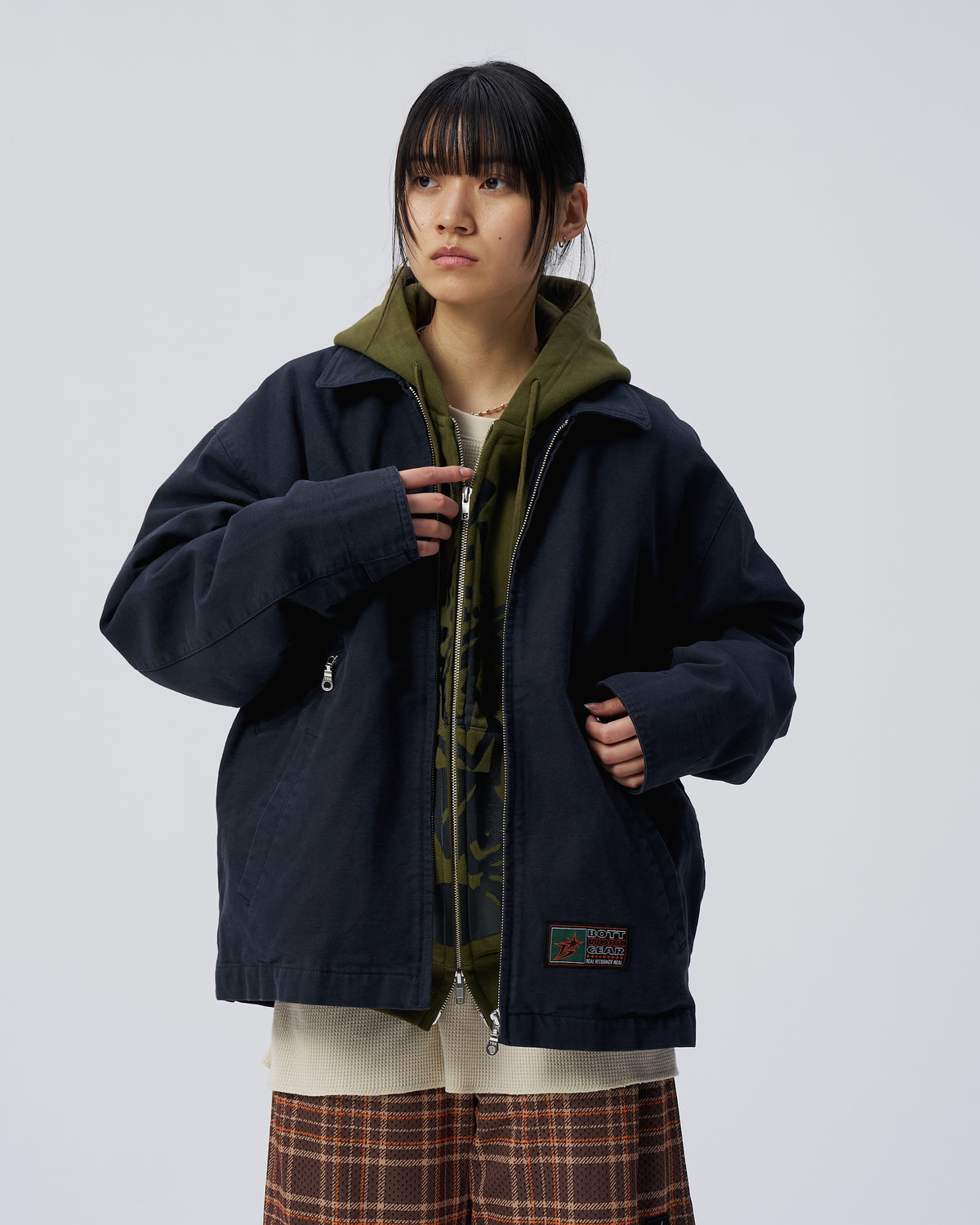 Washed B Logo Work Jacket