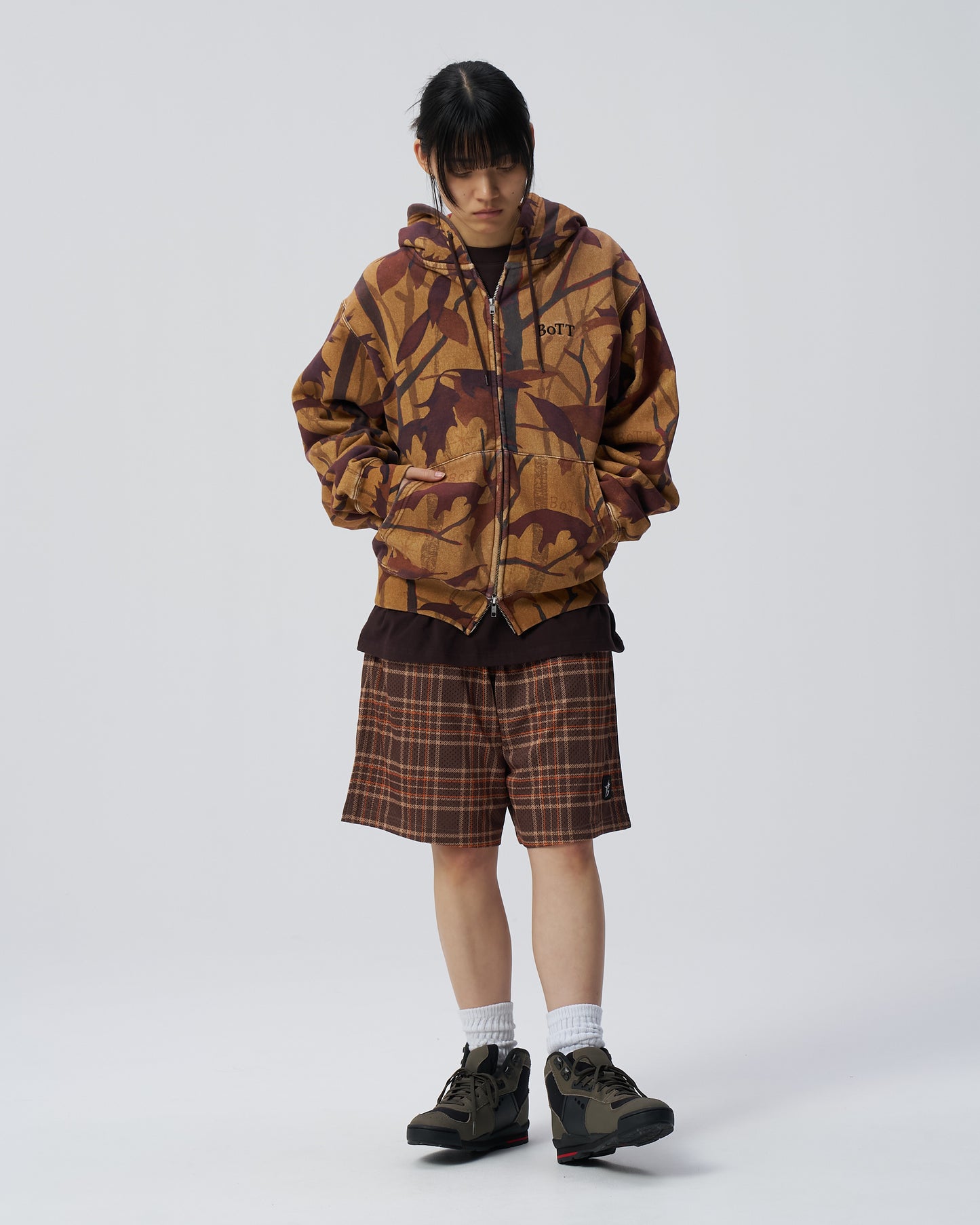 Washed Tree Camo Zip Hoodie