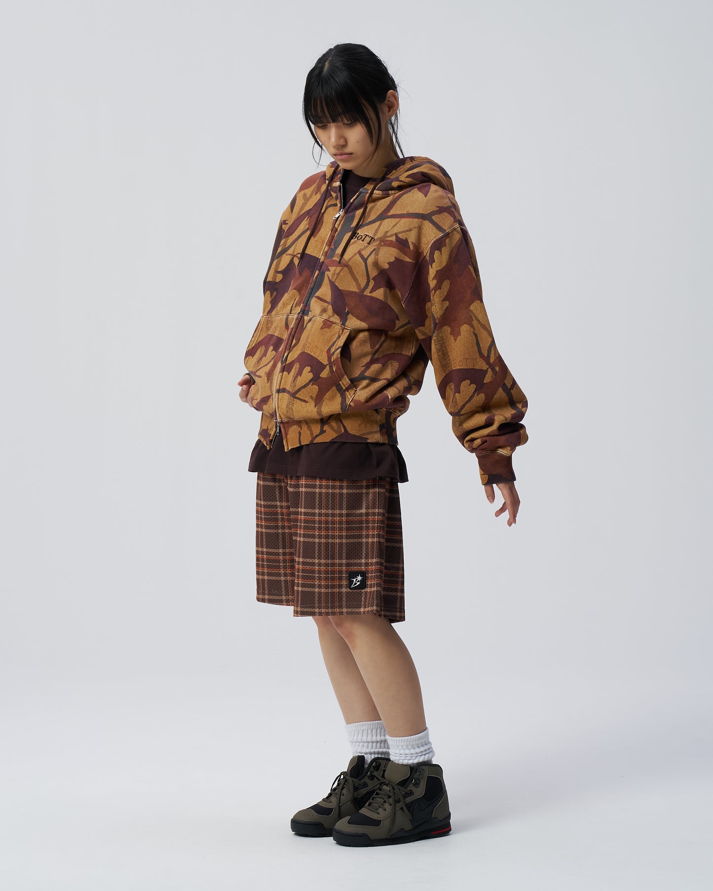 Washed Tree Camo Zip Hoodie