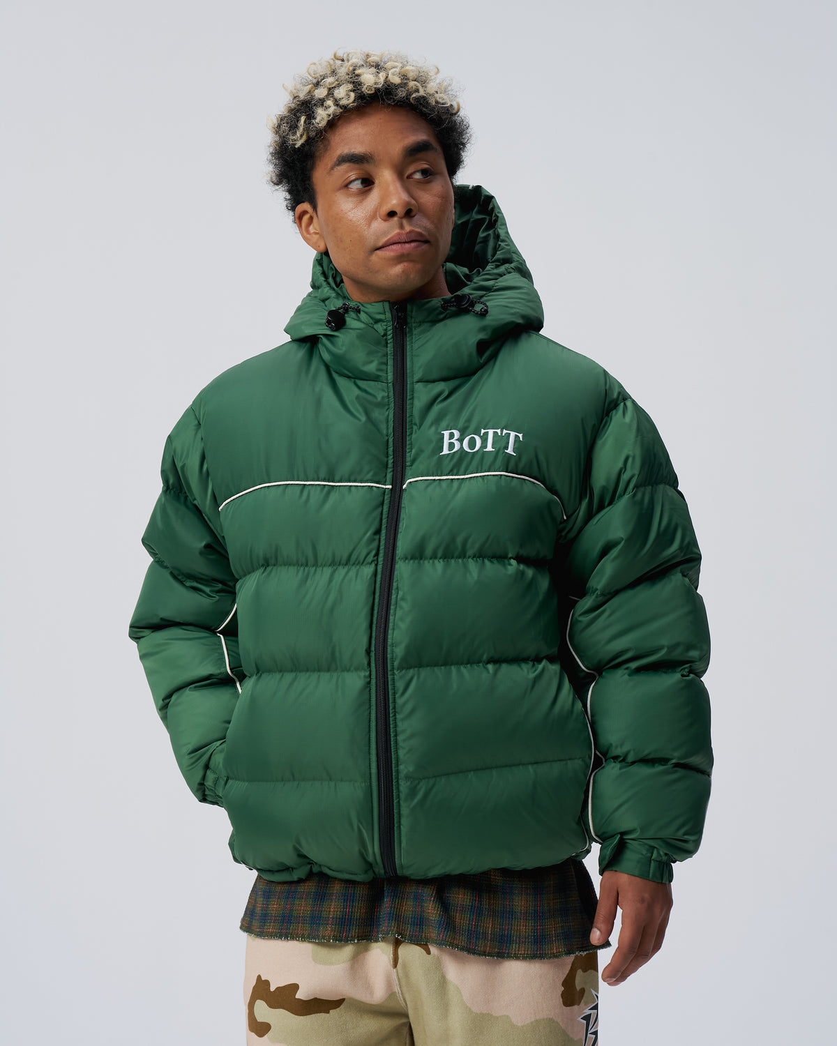 B Logo Hooded Down Jacket
