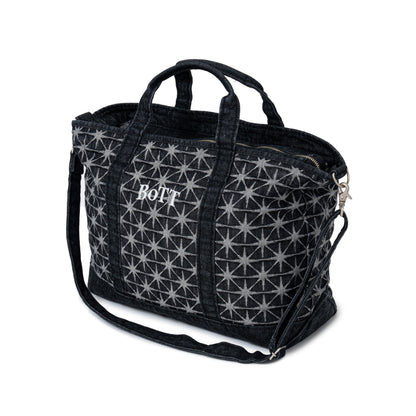 Sparkle Monogram Denim Tote Bag