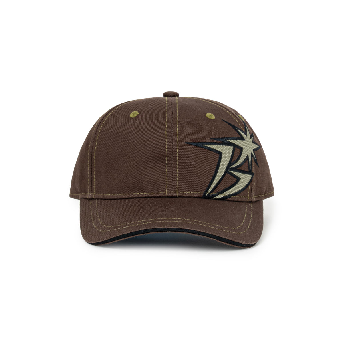 B Logo Contrast Stitch 6-Panel Cap