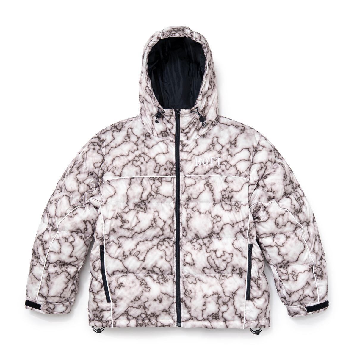 B Logo Hooded Down Jacket