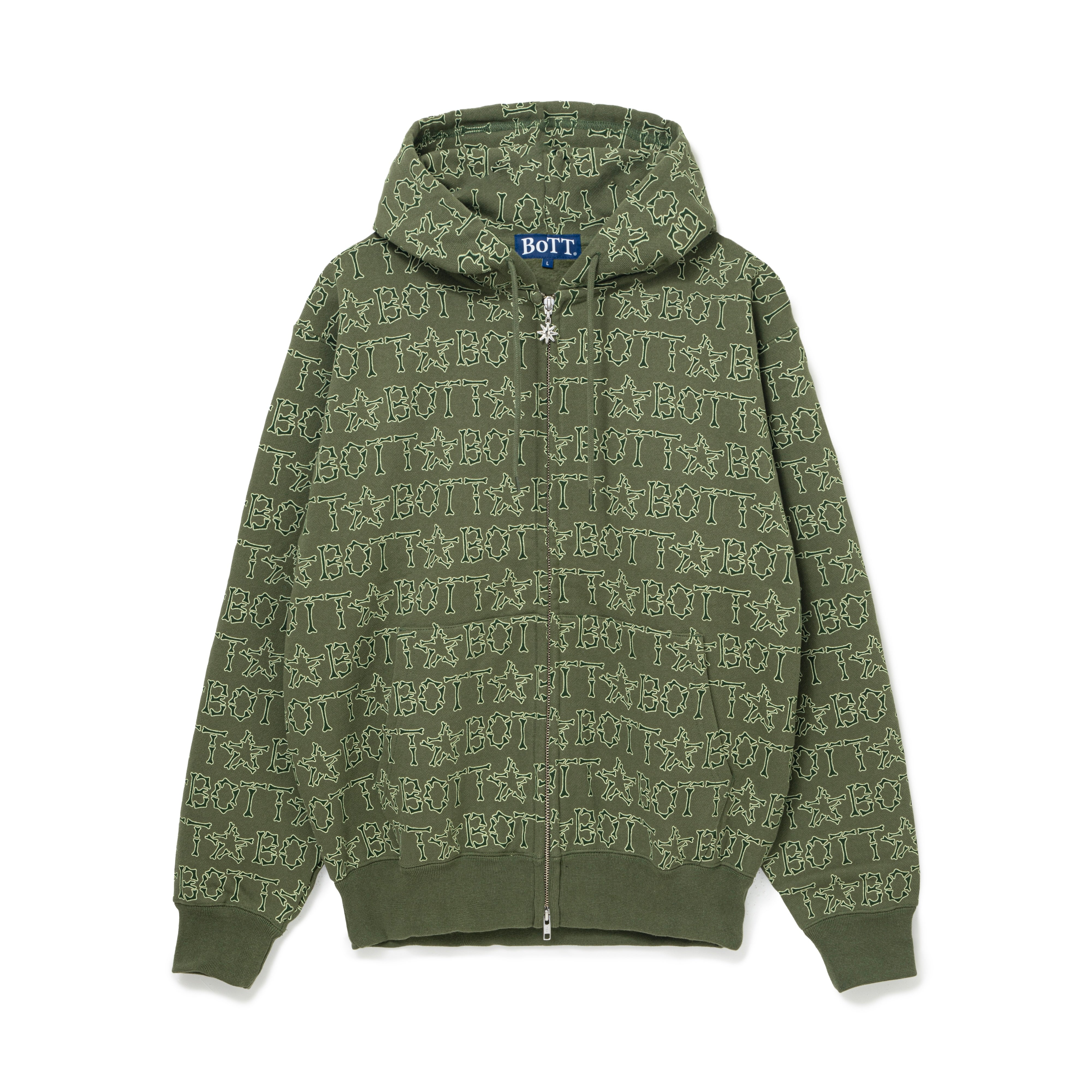Bott パーカー BoTT / ボット】Washed Script Logo Zip Hoodie（パーカー