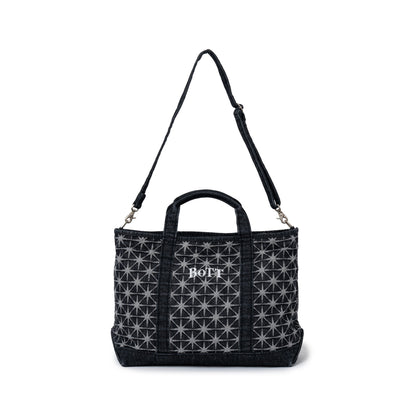 Sparkle Monogram Denim Tote Bag