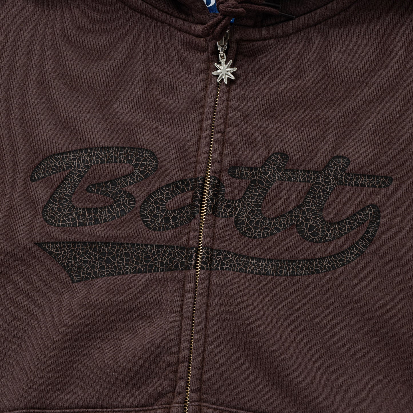 Washed Script Logo Zip Hoodie