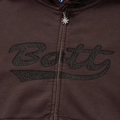 Washed Script Logo Zip Hoodie