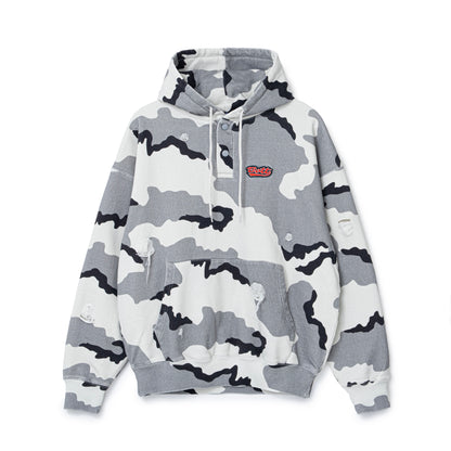 Henley-neck Camo Hoodie