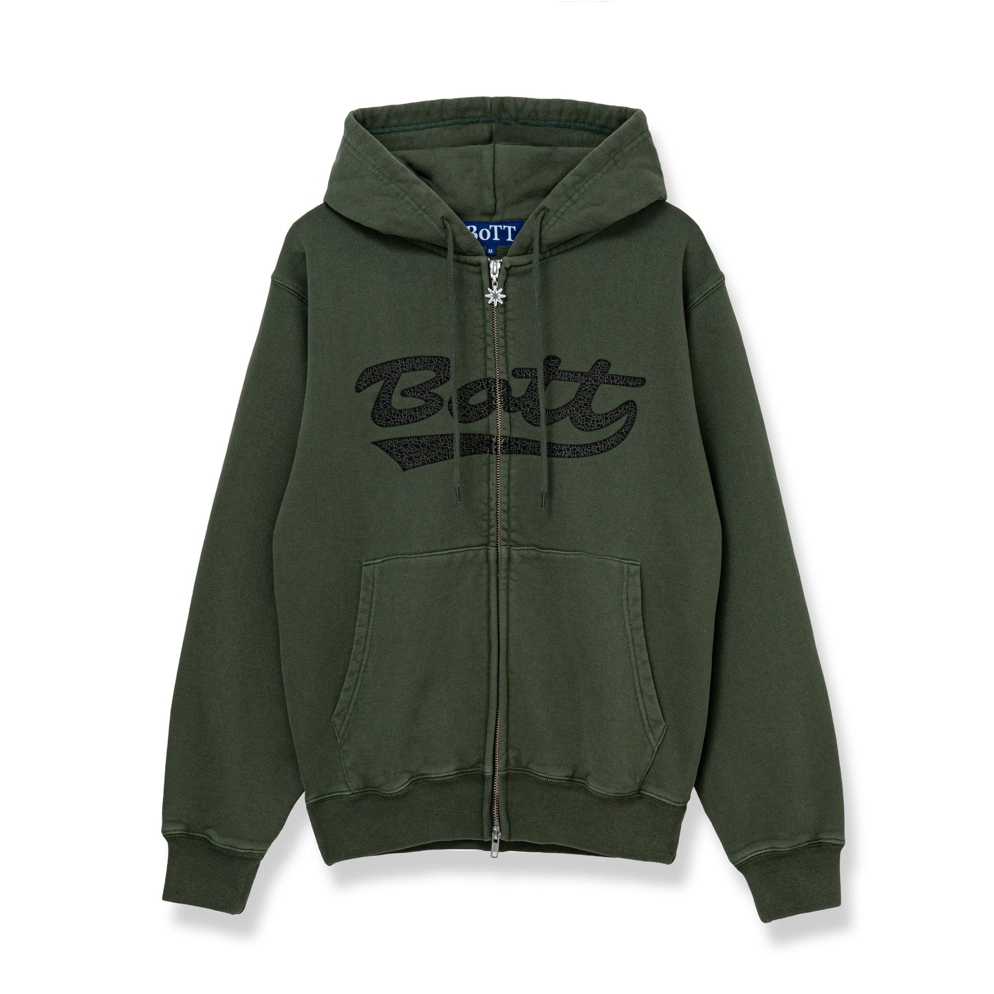 Washed Script Logo Zip Hoodie