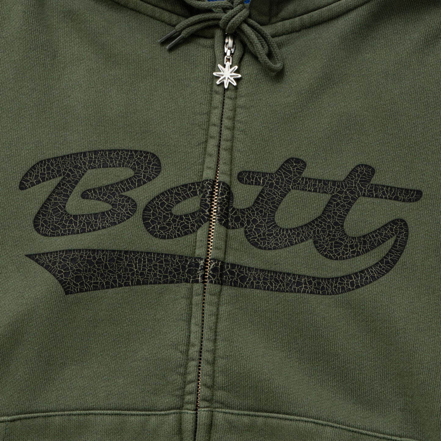 Washed Script Logo Zip Hoodie