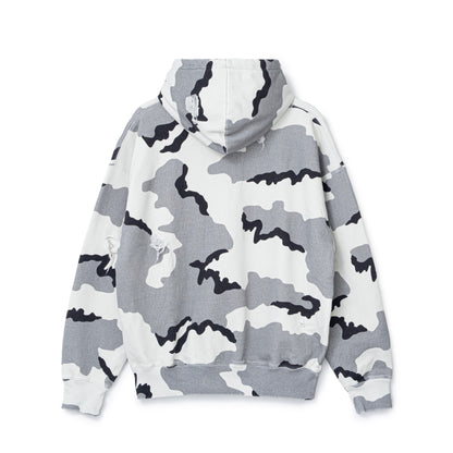 Henley-neck Camo Hoodie