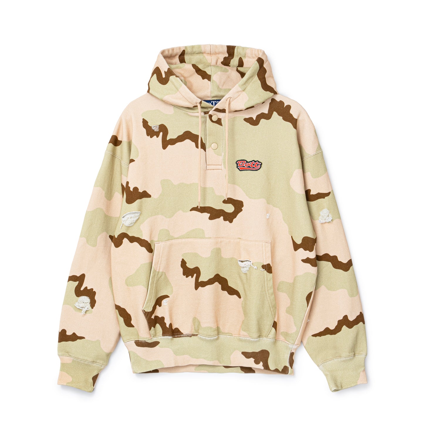 Henley-neck Camo Hoodie