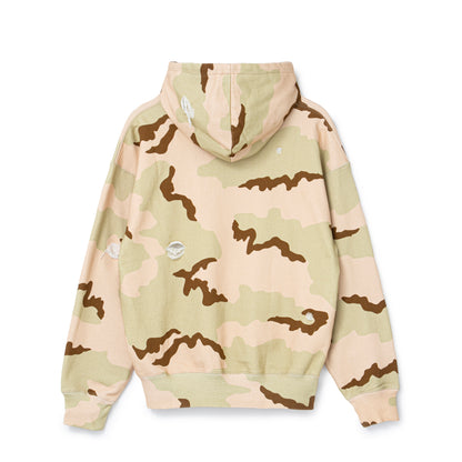 Henley-neck Camo Hoodie