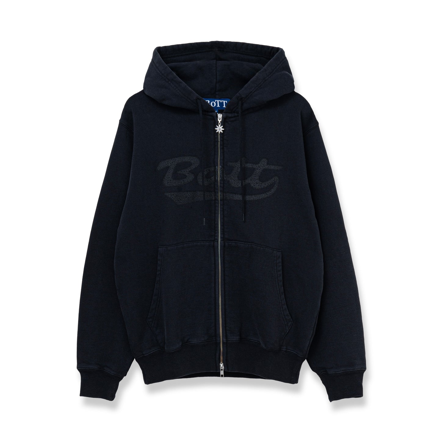 Washed Script Logo Zip Hoodie