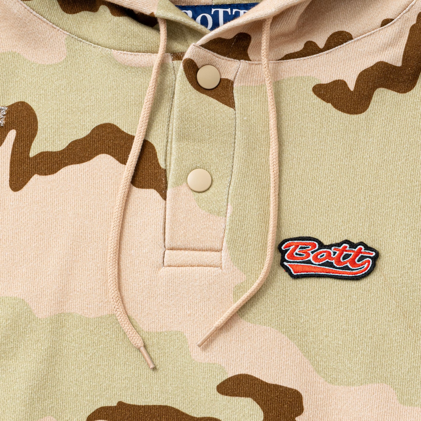 Henley-neck Camo Hoodie