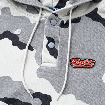 Henley-neck Camo Hoodie