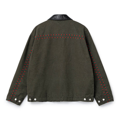 Leather Collar Work Jacket