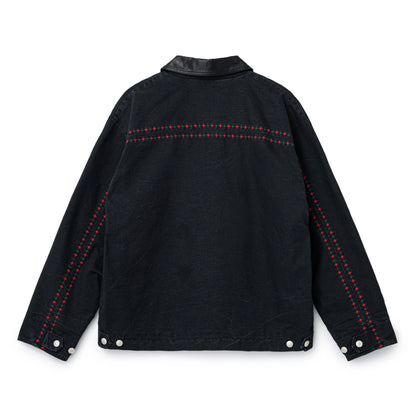 Leather Collar Work Jacket