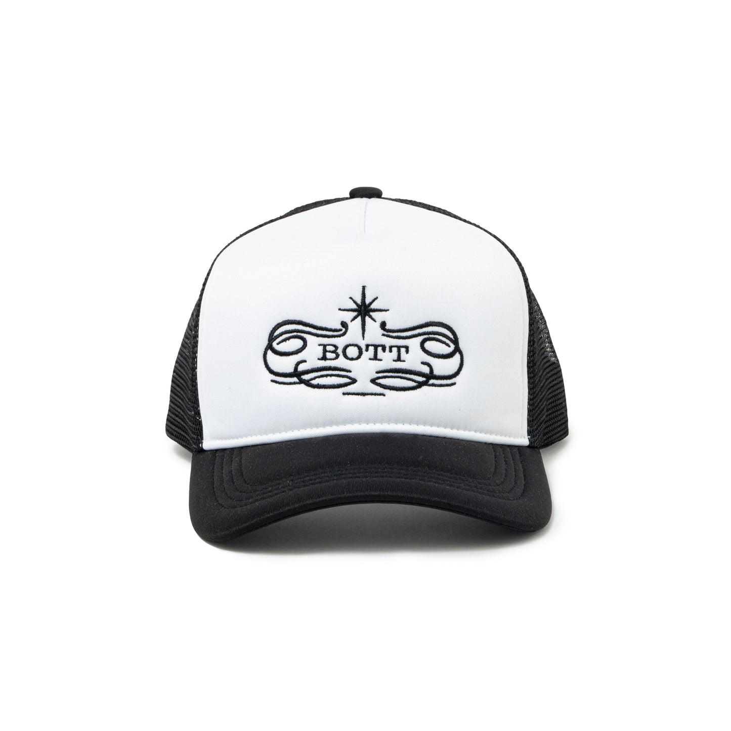 Luxe Logo Mesh-Back 5-Panel Trucker Cap