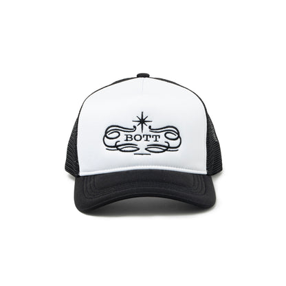 Luxe Logo Mesh-Back 5-Panel Trucker Cap