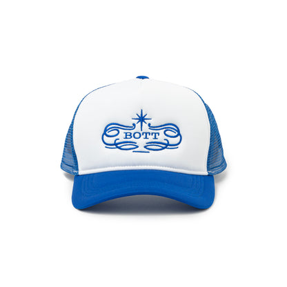 Luxe Logo Mesh-Back 5-Panel Trucker Cap