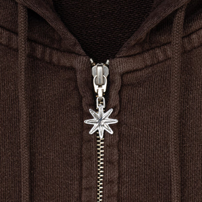 Washed Cargo Pocket Zip Hoodie