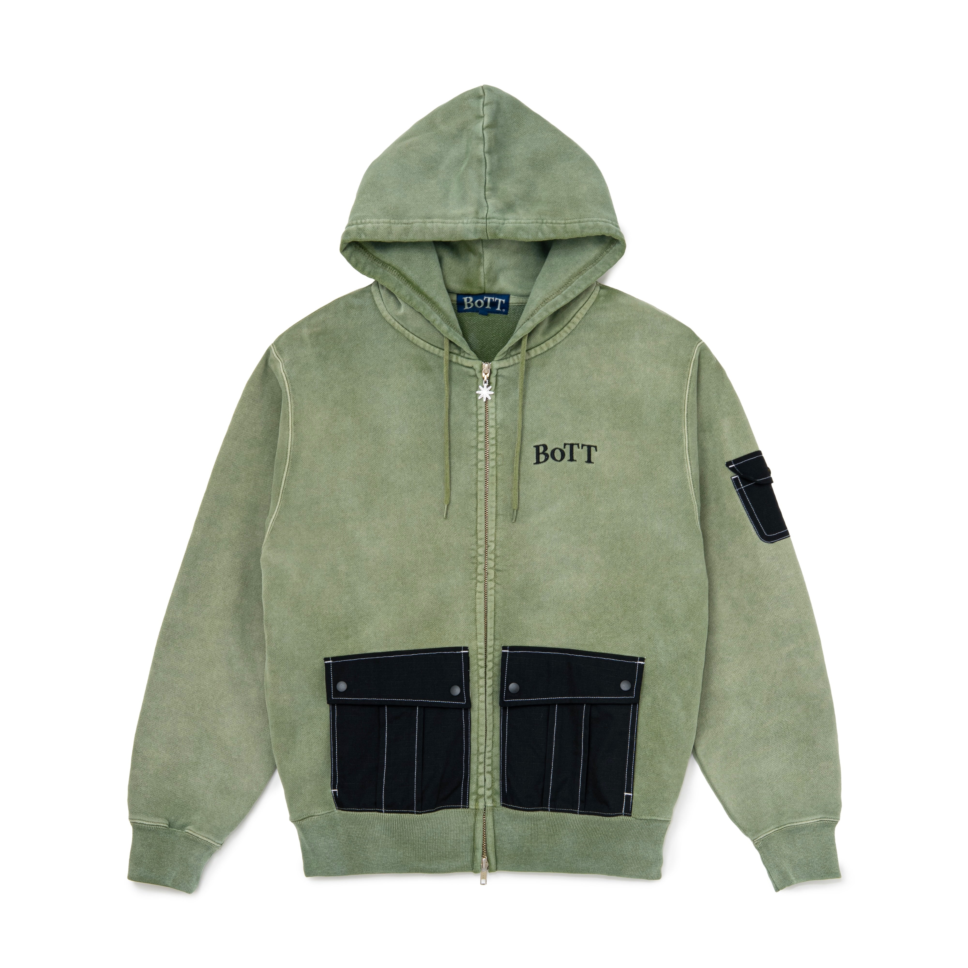 BOTT 黒 M パーカー BoTT（ボット） パーカー Washed Lucky Logo Zip Hoodie メンズ