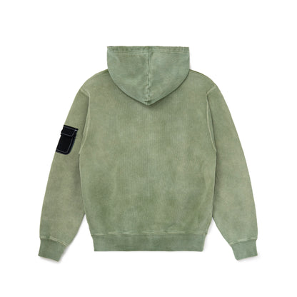 Washed Cargo Pocket Zip Hoodie