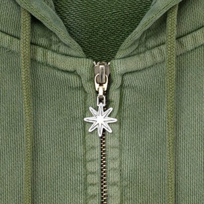 Washed Cargo Pocket Zip Hoodie
